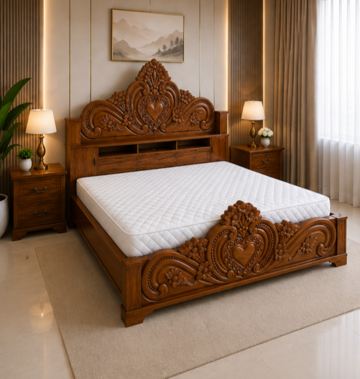 Counter Box Bed (King size)– Premium Melamine Glossy Finish