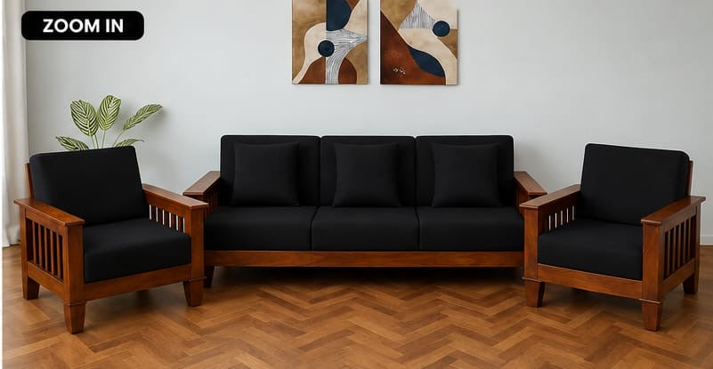 Teak Wood Living Room Sofa – Durable Movable Design