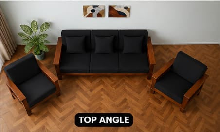 Teak Wood Living Room Sofa – Durable Movable Design