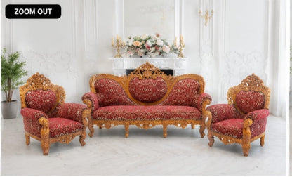 Teak Wood Cushion Sofa – Durable 5-Seater Design