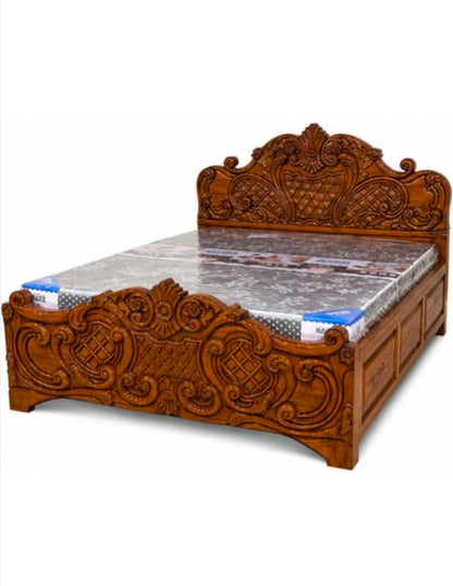 Solid Teak Wood Box Bed – Durable Melamine Finish