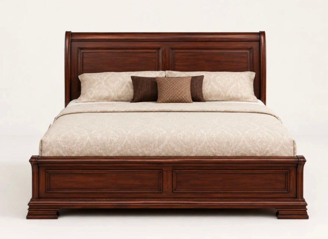 Solid Teak King Box Bed – 6.6 x 6 ft Platform Frame