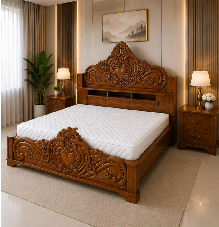 Counter Box Bed (King size)– Premium Melamine Glossy Finish