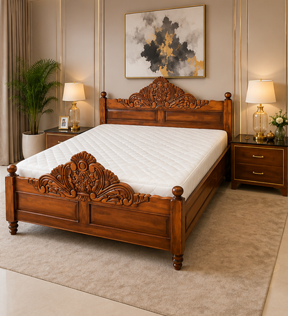 Box Bed – Solid Teak Wood King Size with Storage