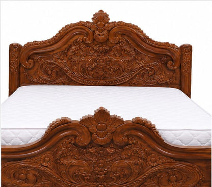 Solid Teak Wood King Box Bed with Storage