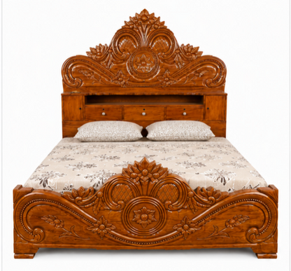 Counter Box Bed – Solid Teak Wood (King size Storage Bed)