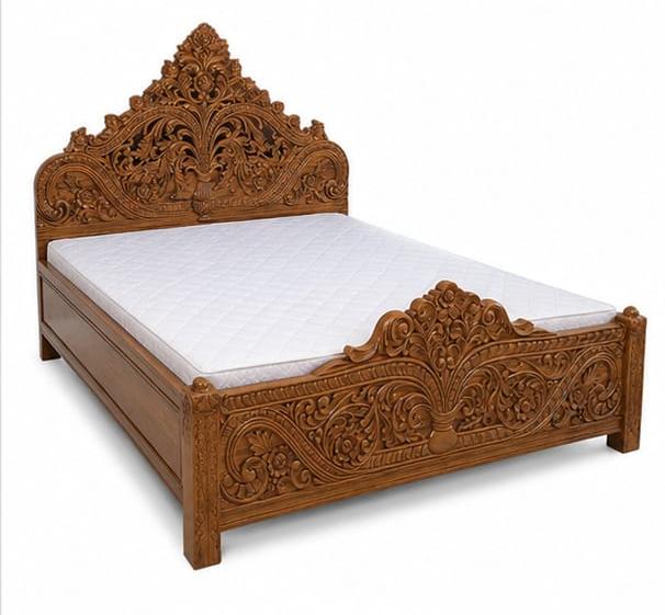 Solid Teak Wood King Box Bed with Storage