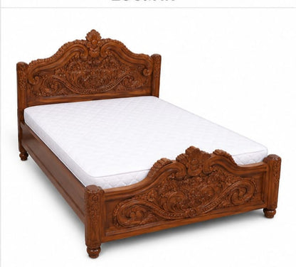 Solid Teak Wood King Box Bed with Storage