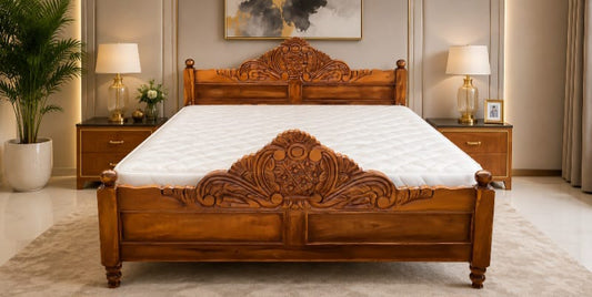 Box Bed – Solid Teak Wood King Size with Storage
