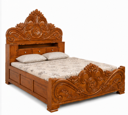 Counter Box Bed – Solid Teak Wood (King size Storage Bed)