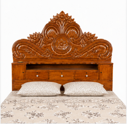 Counter Box Bed – Solid Teak Wood (King size Storage Bed)